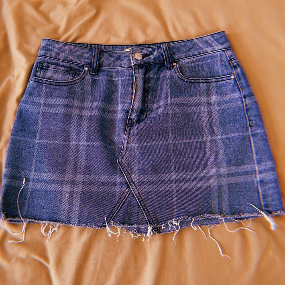 pattern jean skirt